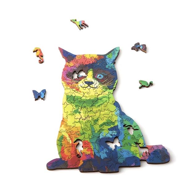 Wooden Animal Puzzle - Mystery Cat - Gift