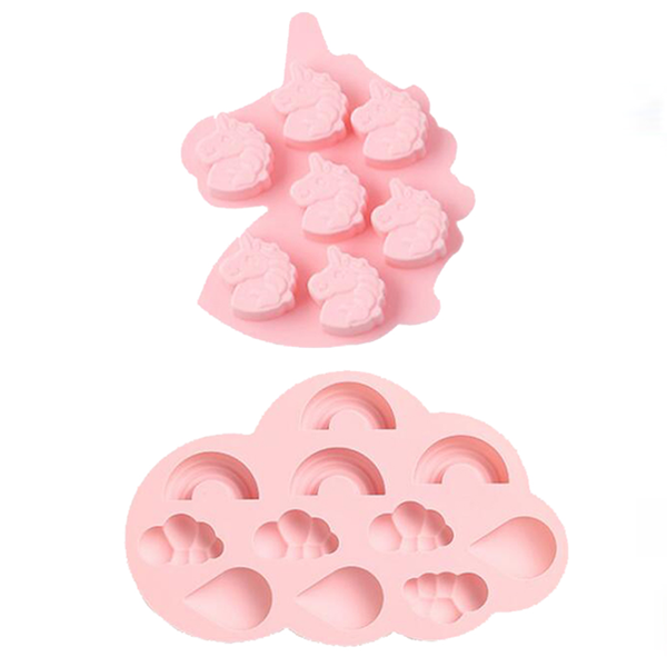 Killer Deals Rainbow Cloud Unicorn Droplet Silicone Baking Mould Set