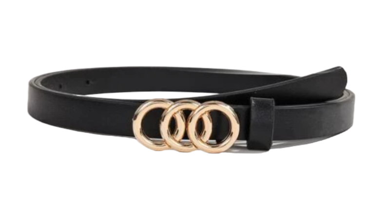 Women Fashion Gold Round Metal Decor Belt