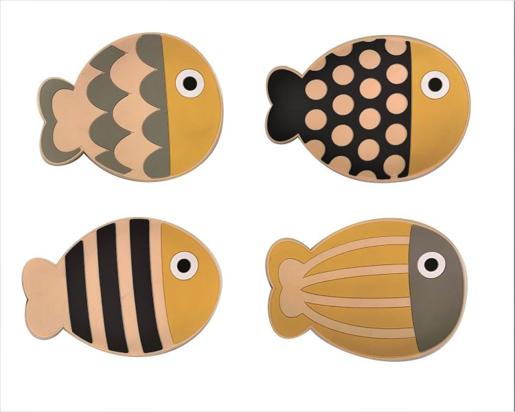 PVC Magnetic Coasters - Set of 4 (Fish)