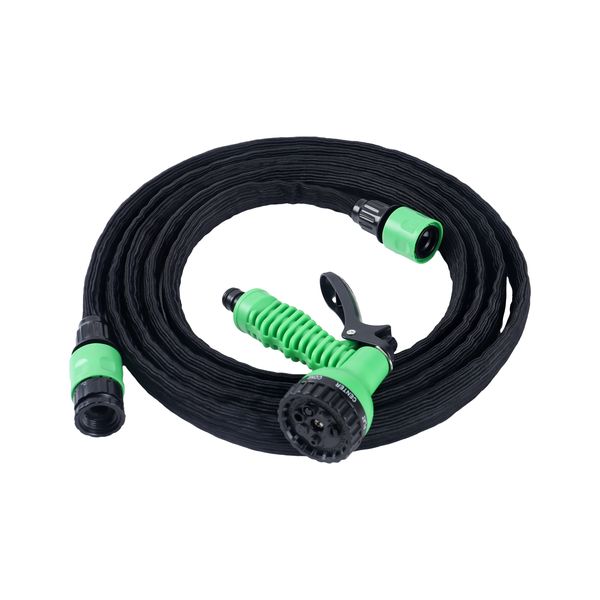 Expansion Garden Hose with Fittings and Spray Nozzle - 8m to 16m