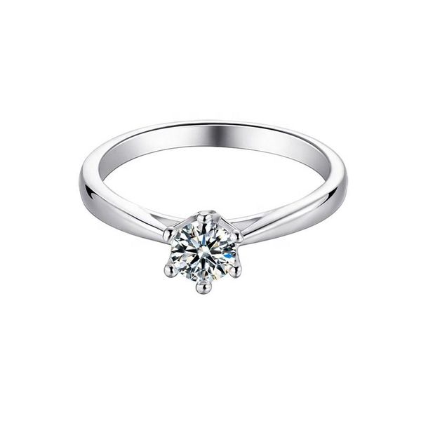 Solitaire 6 Claw Floral Basket 0.50ct Moissanite Engagement Ring