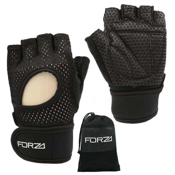 Forza Weight Lifting Gloves/Gym Gloves Non-Slip Padded - Open Back