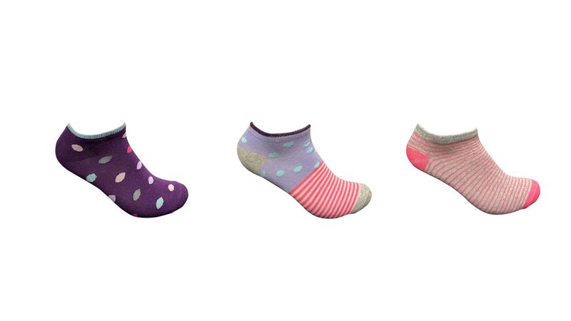 Undeez Ladies 3 Pack Grape Low Cut Socks
