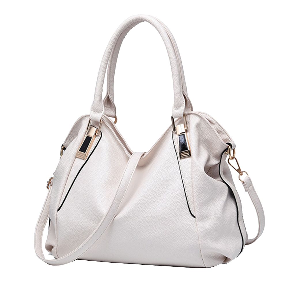 Women's Fashion Soft Leather Satchel Handbag Shoulder Bag - White ...