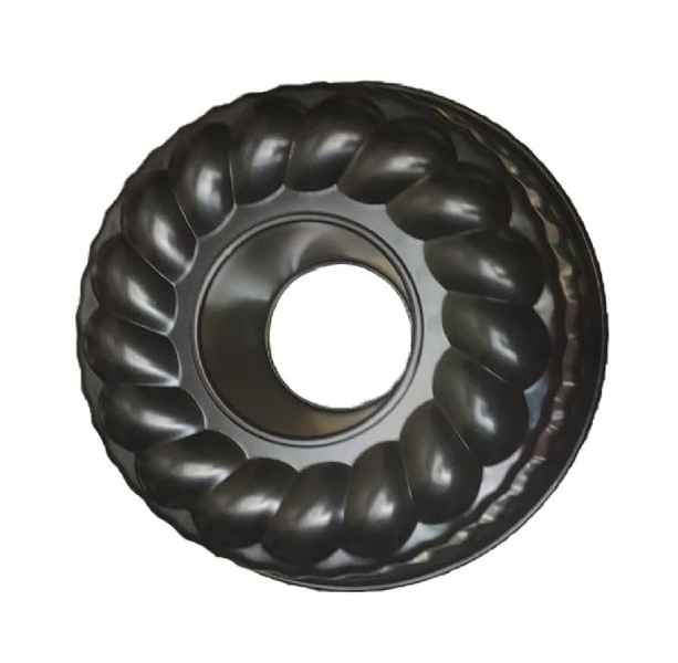 Black Non-Stick Kougelhopf Bundt Pan - Fluted Round Cake Mold 24cm
