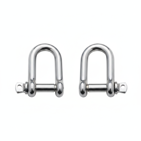 Krafft 12mm Heavy-Duty D-Shackle with Collar for Secure - 2 Pack