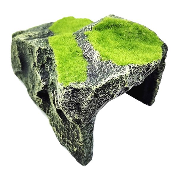 Pet Reptile Overhanging Arch Hideout Cave for Habitat Decor (23cm)