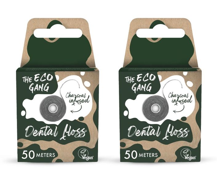 The Eco Gang 50m Dental Floss - Charcoal - 2 Pack