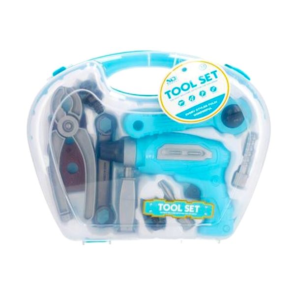 10 PC Kids Hardware Tool Set With Carry Case - Pretend Play / Toy