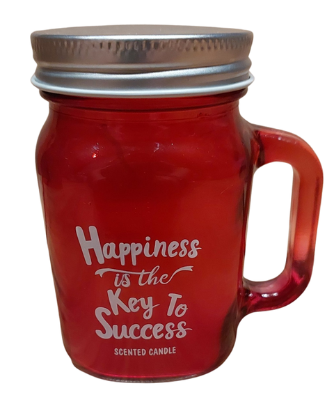 Happiness is the key to Success Scented Candle in Glass