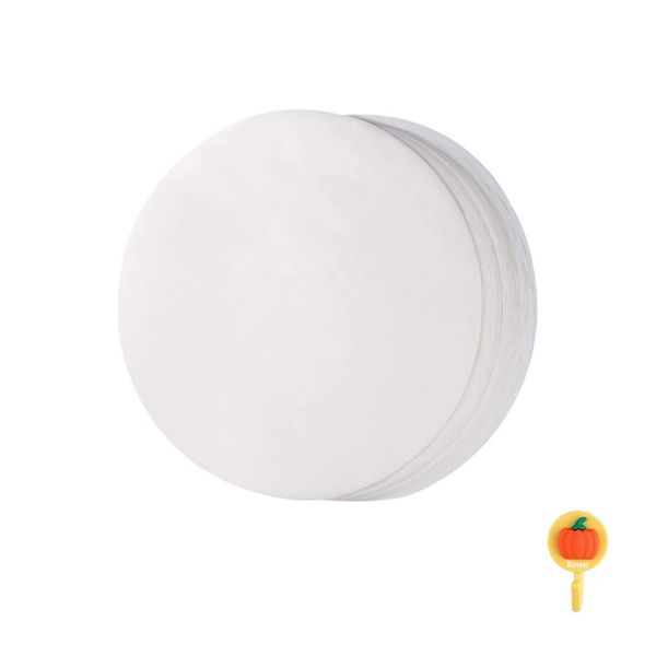 Set of 100 Baking Sheets, Round, Non-Stick, Diameter 26 cm, White