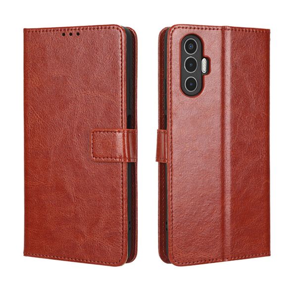 Crazy Horse Pattern Leather Protective Case For Tecno Camon 20 Premier 5G