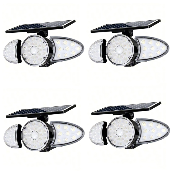 ECOMLIGHT 4 Pack Solar Motion Sensor Security Lights IP65 Waterproof