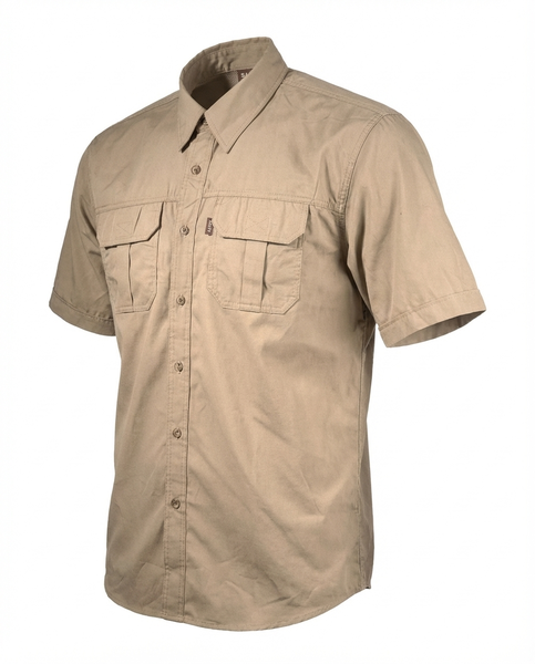 Salty Short Sleeve Bush Shirt - Khaki