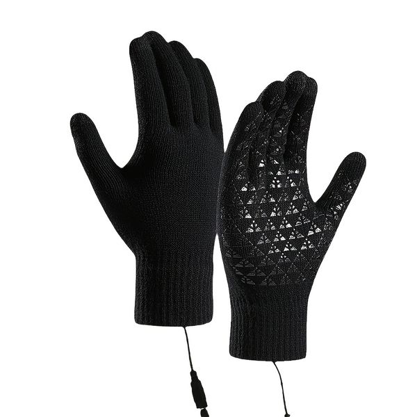 Men Women Heated Warm Gloves Powered By USB Power Bank (Not Included)