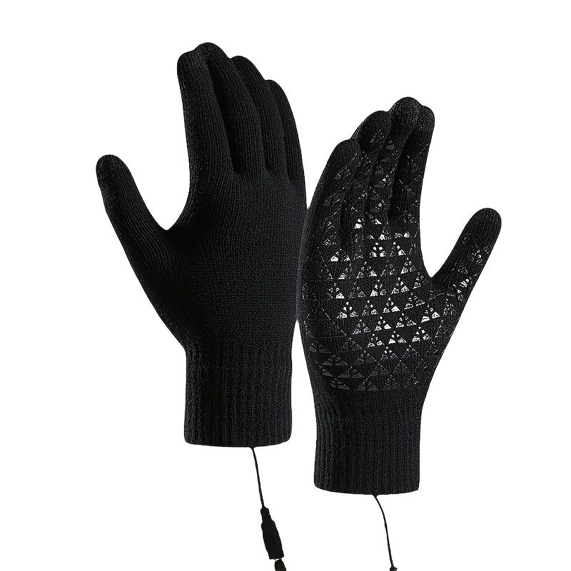 Men Women Heated Warm Gloves Powered By USB Power Bank (Not Included)