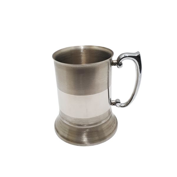 Stainless Steel Beer Mug - Satin Finish - 400ml
