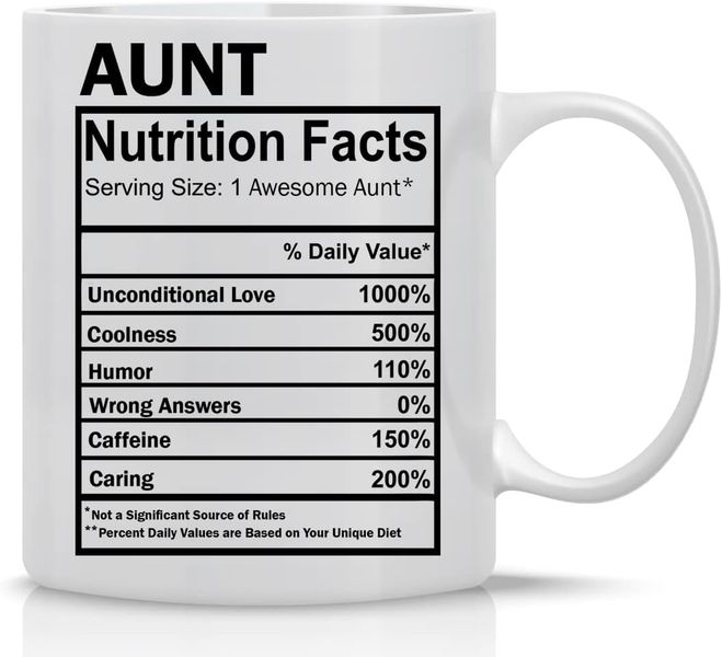 Aunt nutrition facts Mother's day-Valentine-Father's day-Christmas gift Mug