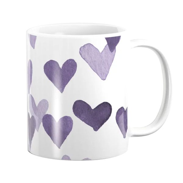 Pappa Joe Mug - Watercolour Purple Hearts