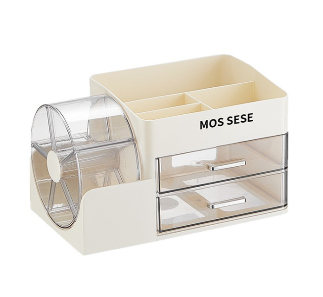 Chic Rotating Makeup Organizer for Tidy &amp; Cozy Vanity Essentials Storage
