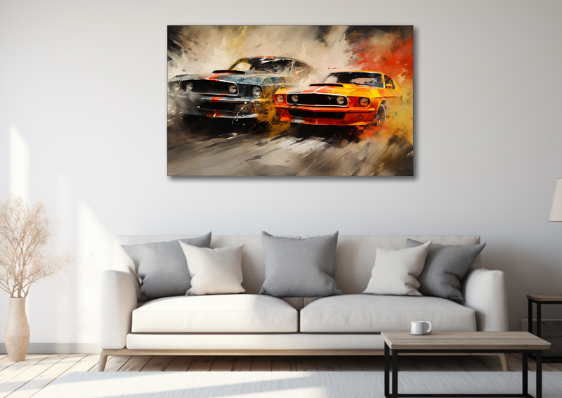 Canvas Wall Art -Drifting MUstang Abstract - HD0116