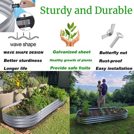 Galvanised Metal Raised Bed Vegetable Planter Box For Outdoor