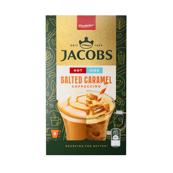 JACOBS Salted Caramel Cappuccino Instant Coffee - 8 pack (8x20.3g)