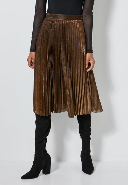 Women's Superbalist Metallic Pleated Skirt - Bronze