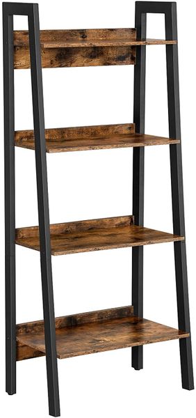 Anchor 4 Tier Home Ladder Bookshelf Industrial Bookcase - Wood Metal Frame