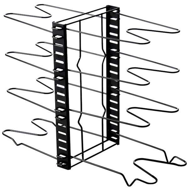 Pot Organiser Rack Kitchen Pan Stand Storage Holder 8 Tiers Pot Lid Stand