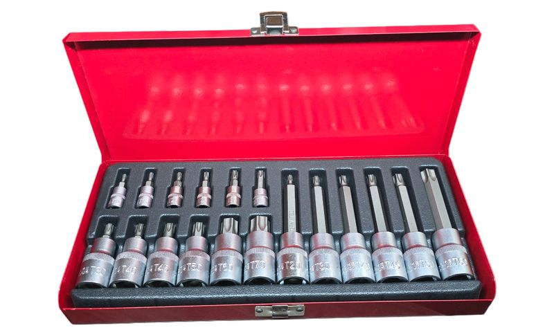 OMS 1/4 and 1/2 inch Drive Torx Socket Bits - 18 Piece