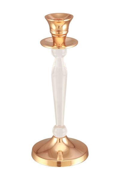 Rose Gold Dinner Candle Holder with Resin Rod