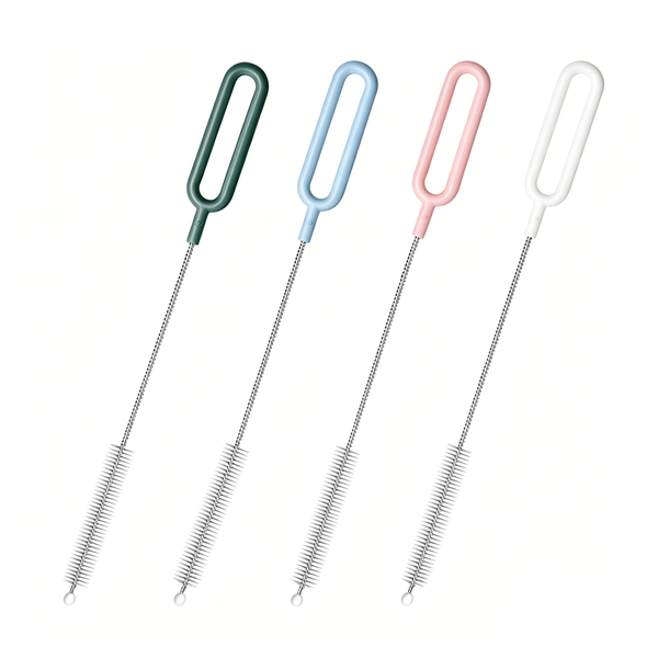 4Pcs Heavy Duty Cleaning Brush Set, 20cm Long Straw Brushes
