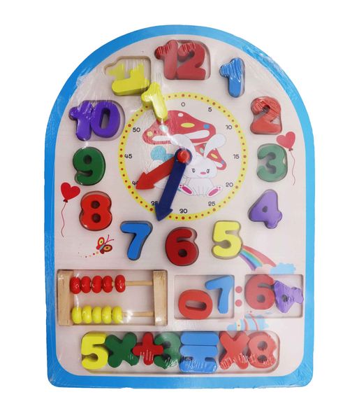 Abacus Wooden Block Digital Clock Multicolor