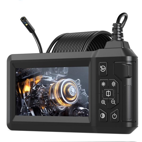 Industrial Endoscope Camera with 4.3" IPS Screen,1080P,10m Cable,Waterproof