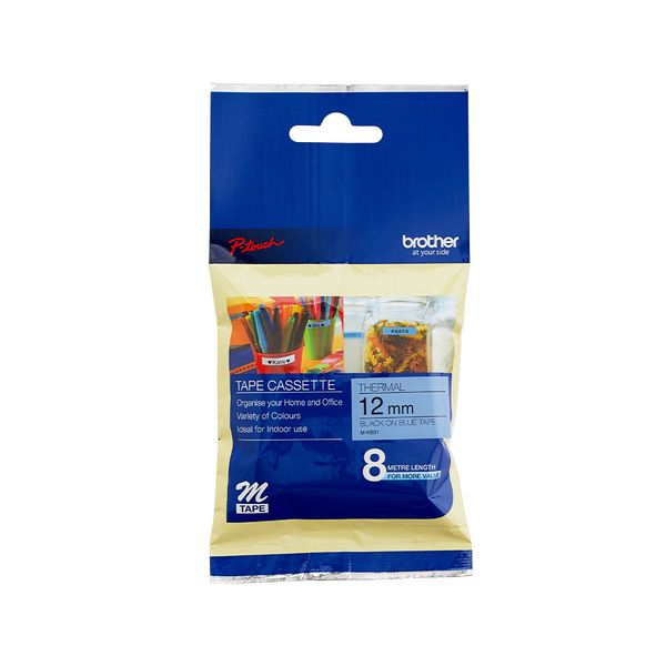 Brother M-K531 Blue on Blue Non-laminated Tape 12mm