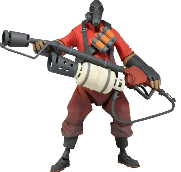 NECA Team Fortress 2: 7" The Pyro Ultra Deluxe Action Figure (Red)