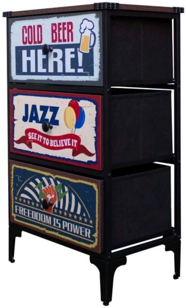 Fly Retro Fabric 3 Drawer Pedestal