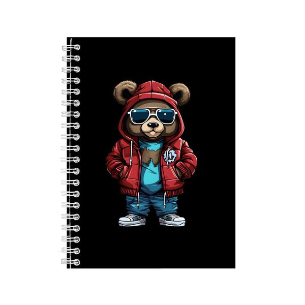 Jeans A5 Notebook Spiral Lined Hip Hop Bear Lovers Graphic Notepad Gift 191