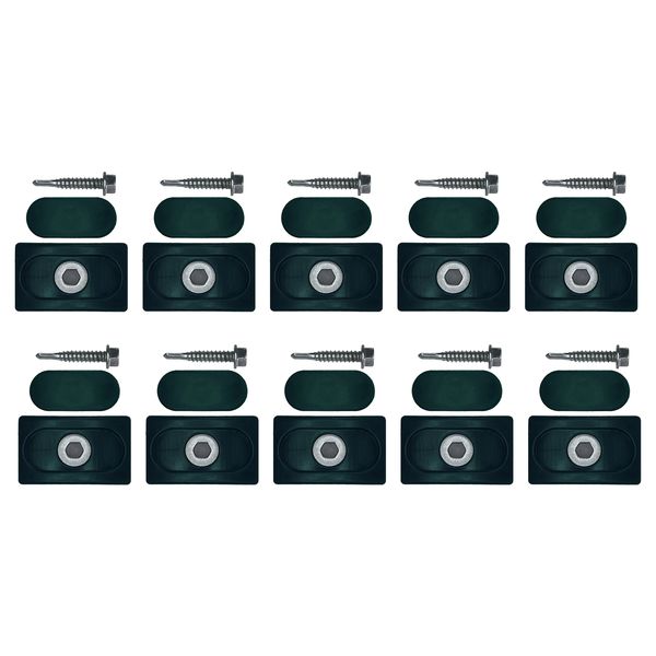 Fame Fence Green Plastic Coated Stainless Steel Clamps &amp; Screws (10pcs)
