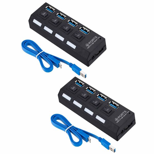 USB 3.0 Four-Port Hubs Pack of 2