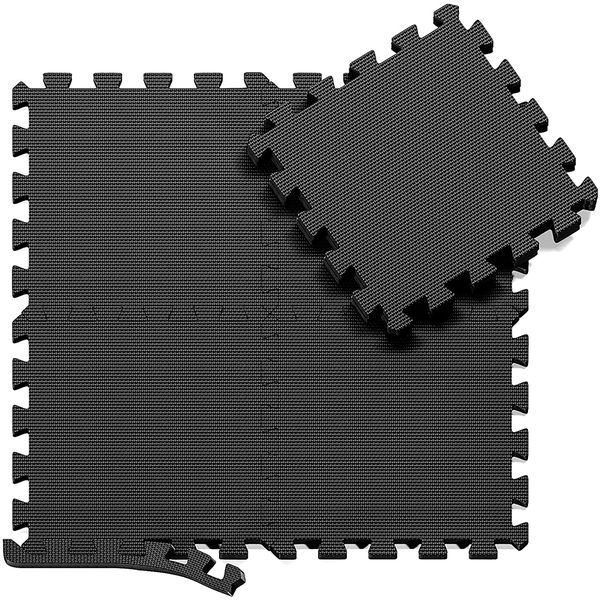 Athleum Sports EVA Interlocking Gym Floor Mats 18pc with Edge Pieces