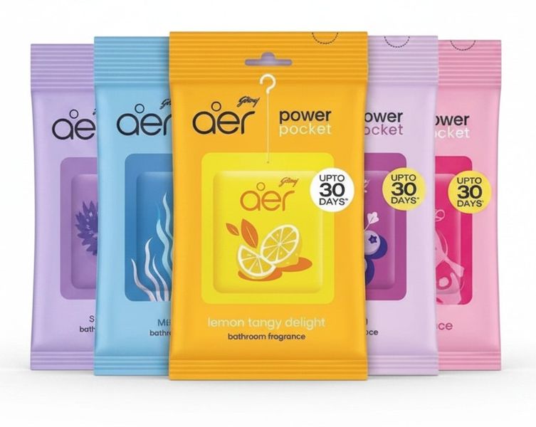5 x Assorted Fragrances Godrej Aer Power Pocket Hanging Air Fresheners 10g