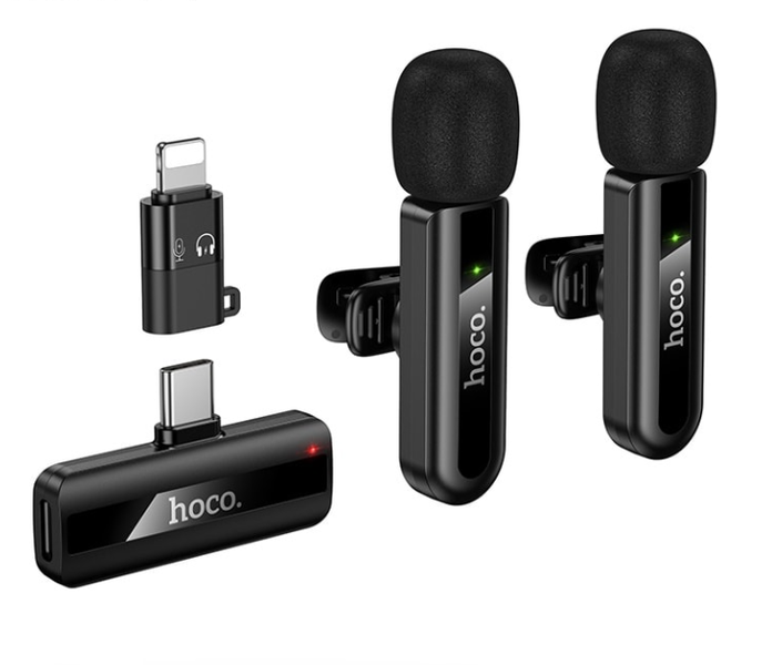 Dual Wireless Mini Digital Microphone - Noise Reduction Clip-On Mic Set