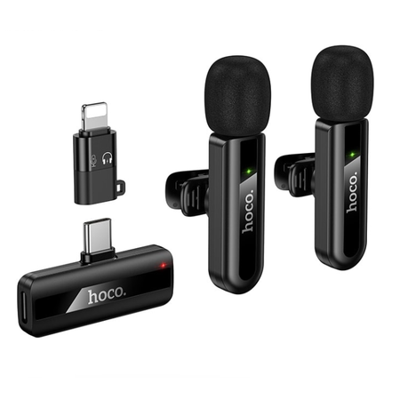 Dual Wireless Mini Digital Microphone - Noise Reduction Clip-On Mic Set Image