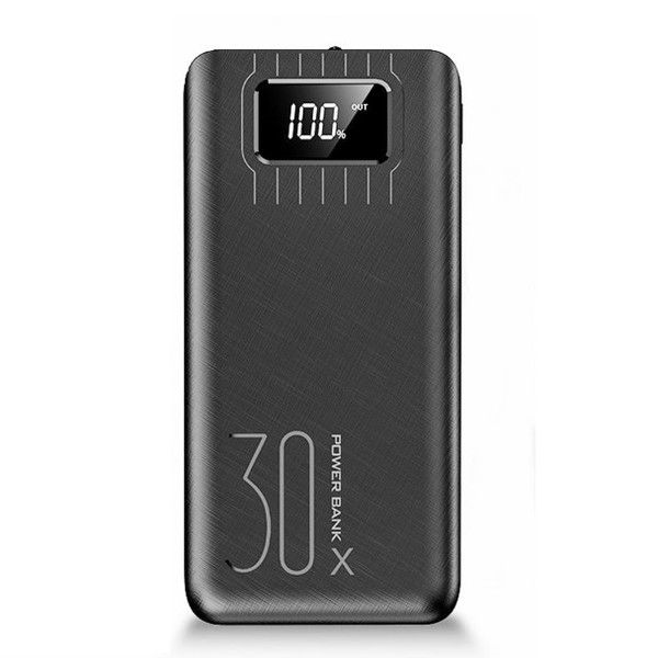 30,000 mAh Fast Charging Portable Power Bank - Black