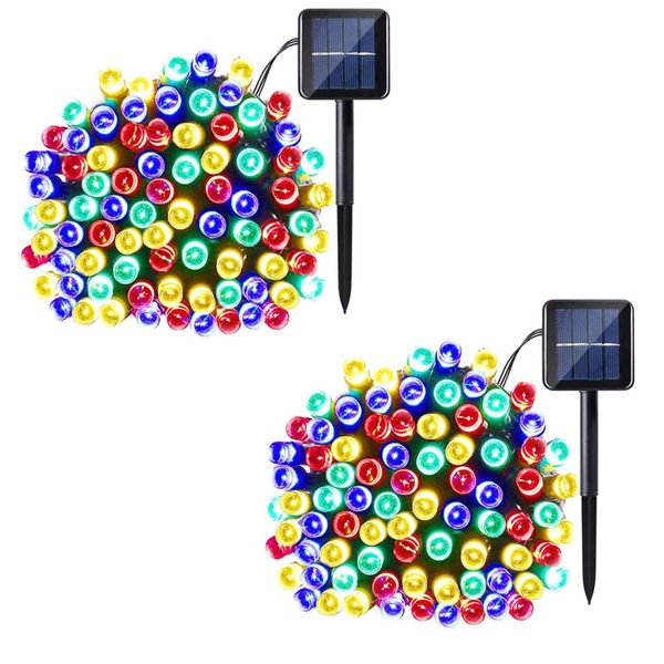 String Lights Fairy Lights Outdoor Solar - 100 LED Bulbs Christmas Lights x2