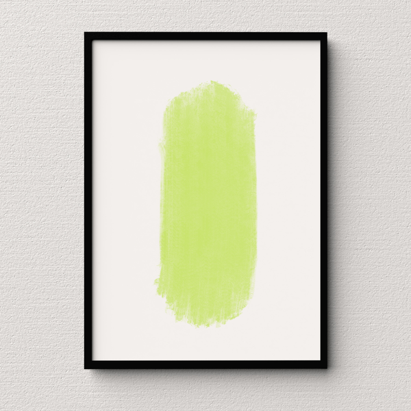 AM Art Print A4 Green On My Wall Abstract Wall Art