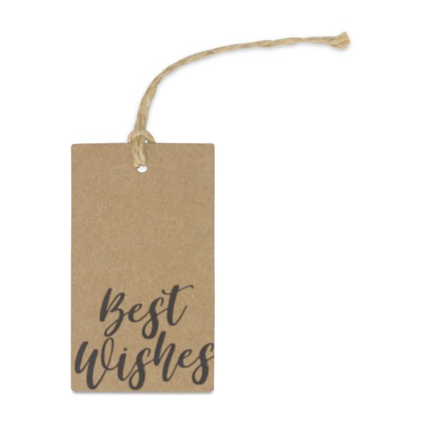 Gift Tags - Best Wishes - Kraft Paper - Brown Note Cards - Pack of 10